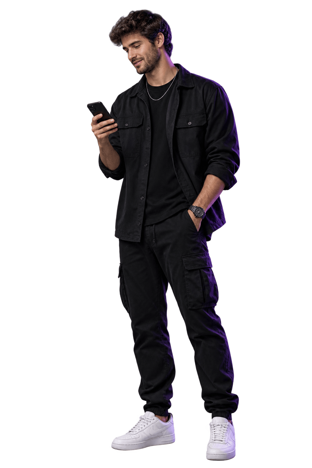 Creator checking affiliate performance on his phone